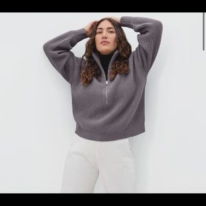 Everlane The Felted Merino Half-Zip Sweater